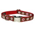 Sassy Dog Wear Wild Flowers Red Dog Collar Adjusts 10-14 in. Small WILD FLOWER RED2-C